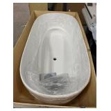 Moray 51 in. x 25 in. Solid Surface Stone Resin Flatbottom Freestanding Double Slipper Soaking Batht