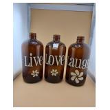 Live, love and laugh jars/vases