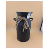 Black metal vase