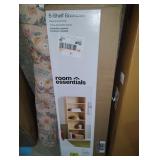 5 Shelf Dorm Bookcase Natural Wood