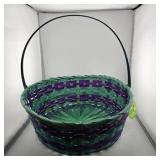 Set of 4 Bamboo Basket Green/Purple