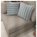 Lazzara Crandall Pewter Chenille Fabric Upholstery Corner Seat Lazzara Crandall Pewter Chenille Fabric Upholstery Corner Seat