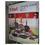 T-fal 20pc Simply Cook Nonstick Cookware Set Black