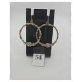 Golden earrings clear gems