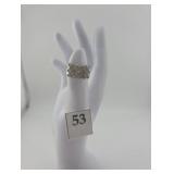 Silver ring with gems