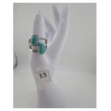 Ring with blue insets