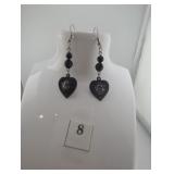 Black heart earrings