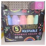  Jumbo Washable Sidewalk Chalks, 5 pieces