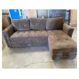 84.85 in. Reversible Microfiber Sleeper Sectional Sofa