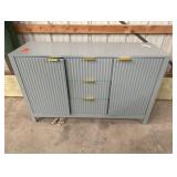 Cyan Wood 47.2 in. Sideboards with Wave Design - 3 Adjustable Shelves, 3 Drawers & Soft-Close Doors