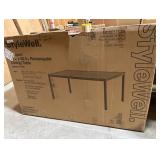 Sandpoint Brown Rectangle Metal 28.5in Outdoor Dining Table