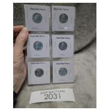 6 Steel War Cents Coins