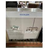 Bolson 5-Light Black with Distressed Antique White Accent Chandelier 