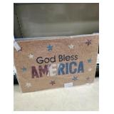 God Bless America Entry Rug Lights up