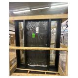 Regency 68 in. x 80 in. 6 Panel LHIS Onyx Stain Mahogany Fiberglass Prehung Front Door