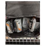 RIDGID 18V Lithium-Ion (2) 4.0 Ah Battery Starter Kit with Charger and Bag