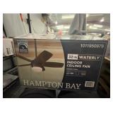 Waterly 32 in. Indoor in Plated Bronze Ceiling Fan with Integrated LED