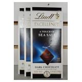 3 PACK. Lindt Excellence Sea Salt Dark Chocolate Candy Bar
