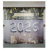 2026 Silver Foil Number Balloons Set