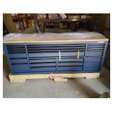 Tool Storage Heavy Duty 84 in. W Matte Blue Mobile Workbench Cabinet
