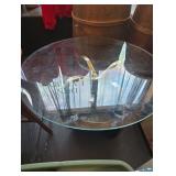 Round glass coffee table