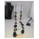 Multi bead dark tone necklace