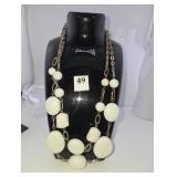 Large ivory bead necklace