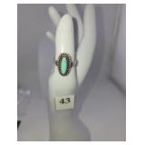 Oval turquoise ring