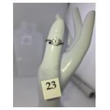 Blue gem and zirconia ring