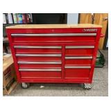 Husky 42 in. W x 18.1 in. D 8-Drawer Red Mobile Workbench Cabinet