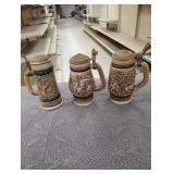 Lot of 3 beer steins