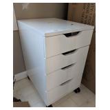 Loring Rolling Cabinet White - Threshold : Mobile Office Furniture Set with Drawers