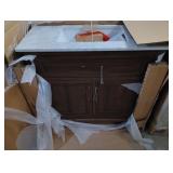 Doveton 36 in. Single Sink Dark Walnut Bath Vanity