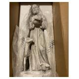 Alpine Corporation QFC102 Outdoor Saint Francis Garden Standing Statue, 31' Tall, Gray