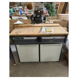 Sears craftsman 10 2.75hp radial arm saw with base cabinets