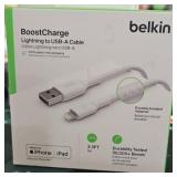 Belkin - BOOST↑CHARGE Braided USB-a to Lightning Cable 3.3ft - White