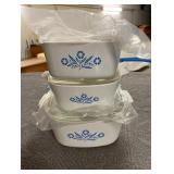 Set of 3 Corningware Baking Dishes w/Lids