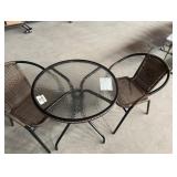 3-Piece Glass Round Outdoor Bistro Set 