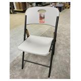 Lifetime Almond Resin Seat Metal Frame Folding Chair