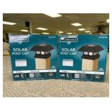 Veranda 4 in. x 4 in. (3.5 x 3.5 Post Size) 7 Lumens Black Plastic Solar Post Cap
