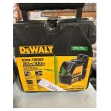 DEWALT 100 ft. Green Self-Leveling Cross Line Laser Level with (3) AA Batteries & Case