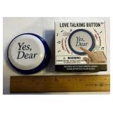 Yes Dear Love Talking Button-Festive Voices 10 Saying Sound Desk Novelty
