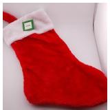 PACK OF 2 Red and White Christmas Stocking with Tag