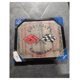 Chevrolet Corvette Printed Accent Mirror White/Red - American Art Decor
