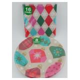 Festive Holiday Napkins and Small Plates Set