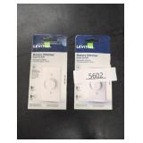 Lot of (2) Leviton Trimatron Light Almond & White 600 W Rotary Dimmer Knob