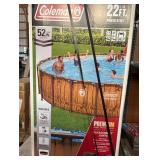 Coleman Power Steel 22 ft. x 52 in. Round Metal Frame Above Ground Pool Set