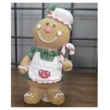 Gingerbread Person Figurine with Candy Cane Decoration