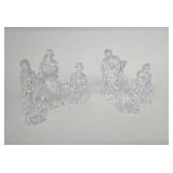 NEW Festive Voice Nativity Figures 6 Count Clear Acrylic Christmas Display