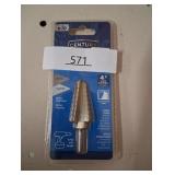 Century Drill & Tool 9/16 to 1 in. X 4 in. L High Speed Steel Step Drill Bit 3-Flat Shank 